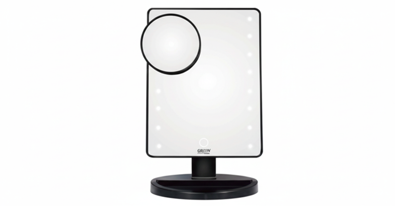 Specchio per il trucco illuminato con ingrandimento 5x